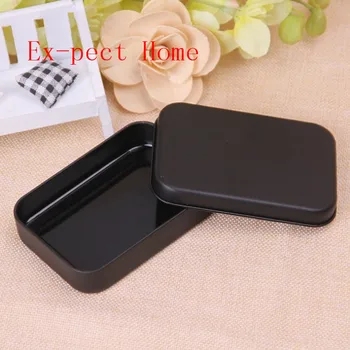 

100pcs Mini Tin Gift Box Small Empty Black Metal Storage Box Case Organizer For Money Coin Candy Keys Playing Card