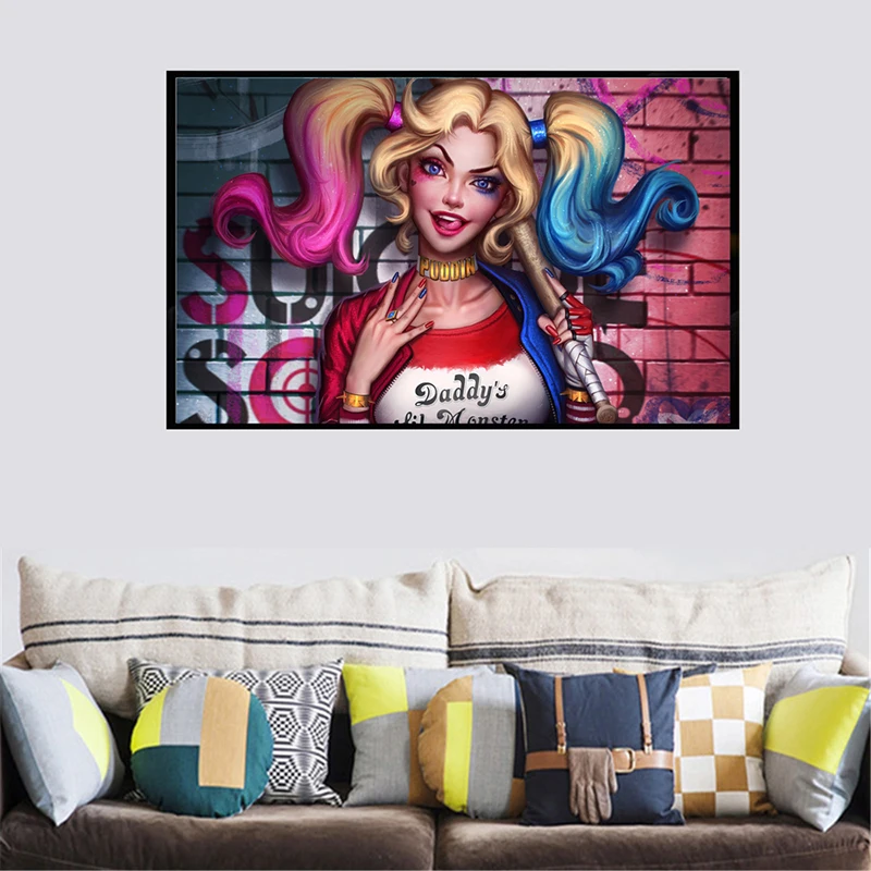 Cartoon Poster Wall Art Canvas Painting Nordic Wall Pictures for Living