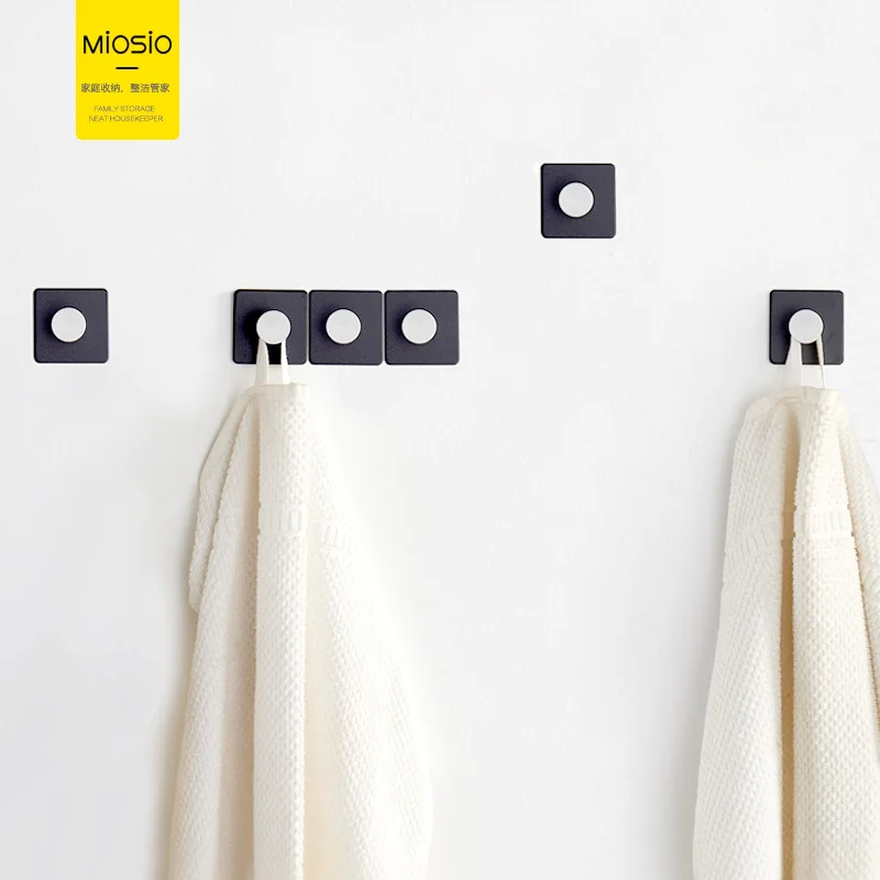 

Bathroom Accessories Towel Hook Space Aluminum Robe Hook Wall Mounted Black Clothes Hook 5-piece Coat Hook kitchen accessory