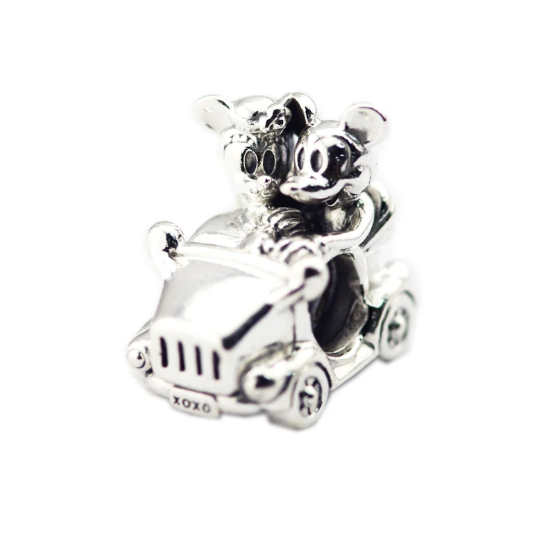 

DIY Beads for Jewelry Making Sterling-Silver-Jewelry Mickey & Minnie Vintage Car Bead Charms Silver 925 Berloque Perles