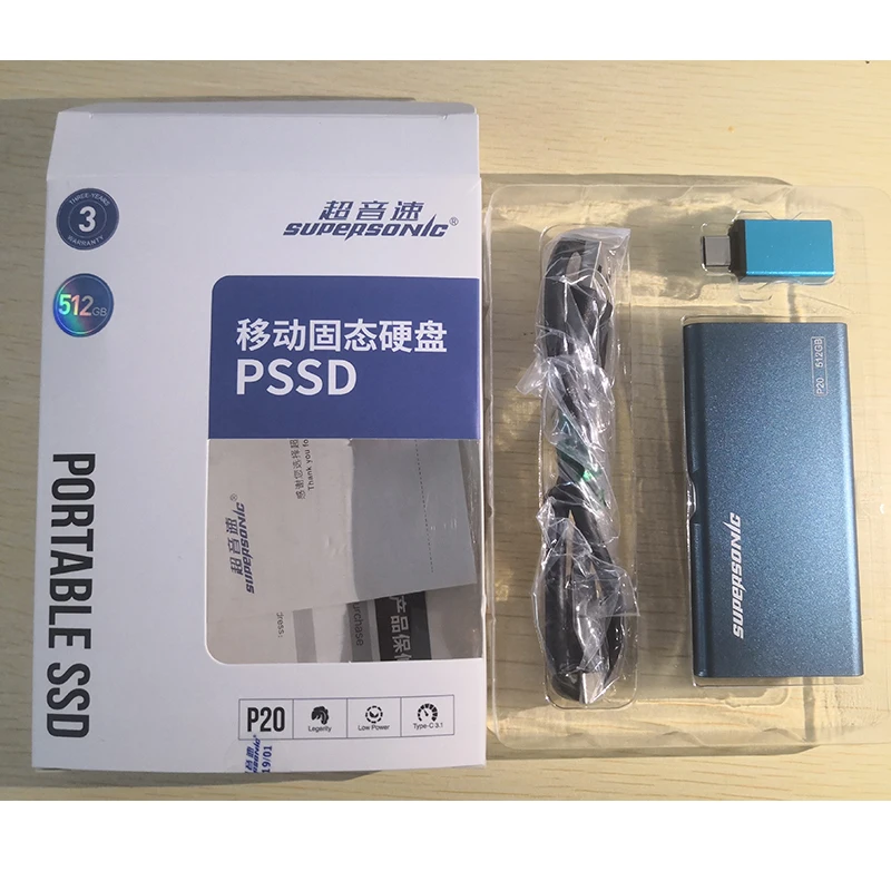 Сверхзвуковой P20 Портативный Solid State Drive 128 GB 256 512 1 ТБ 2 Typc C USB3.0 внешний SSD для