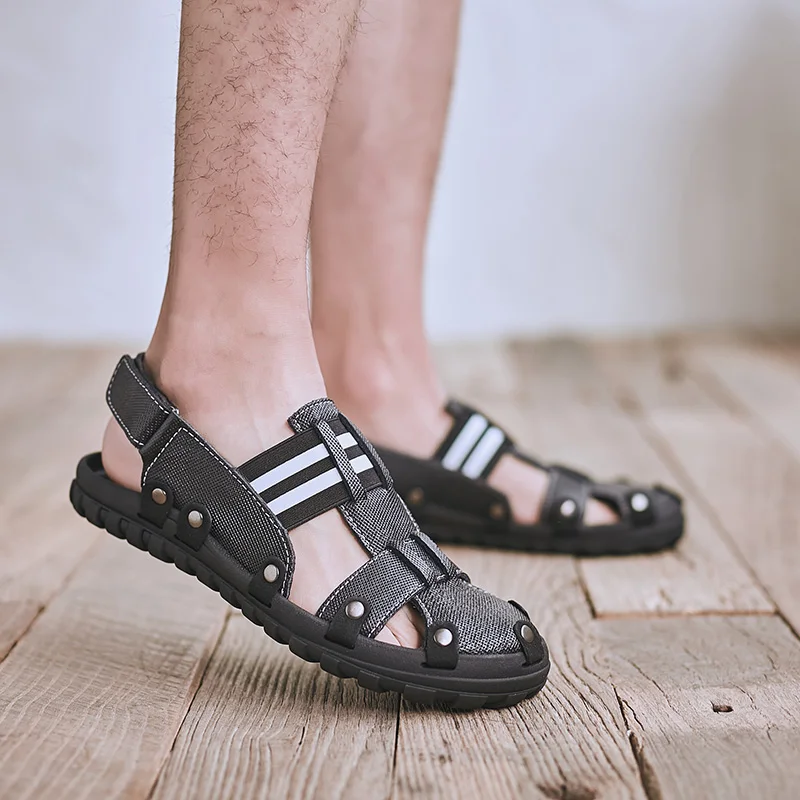 CYYTL кожаные сандалии для мужчин летняя Уличная обувь мужские кроссовки пляжные водные ременные сандалии модные Вьетнамки Sandalias Hombre