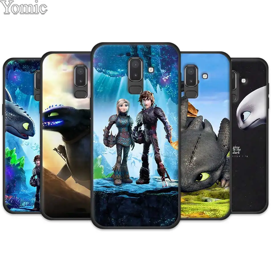 

Silicone Black Cases Coque for Samsung Galaxy J4 J6 J8 Plus 2018 J4Plus J6Plus Cell Mobile Phone Cover How to Train Your Dragon
