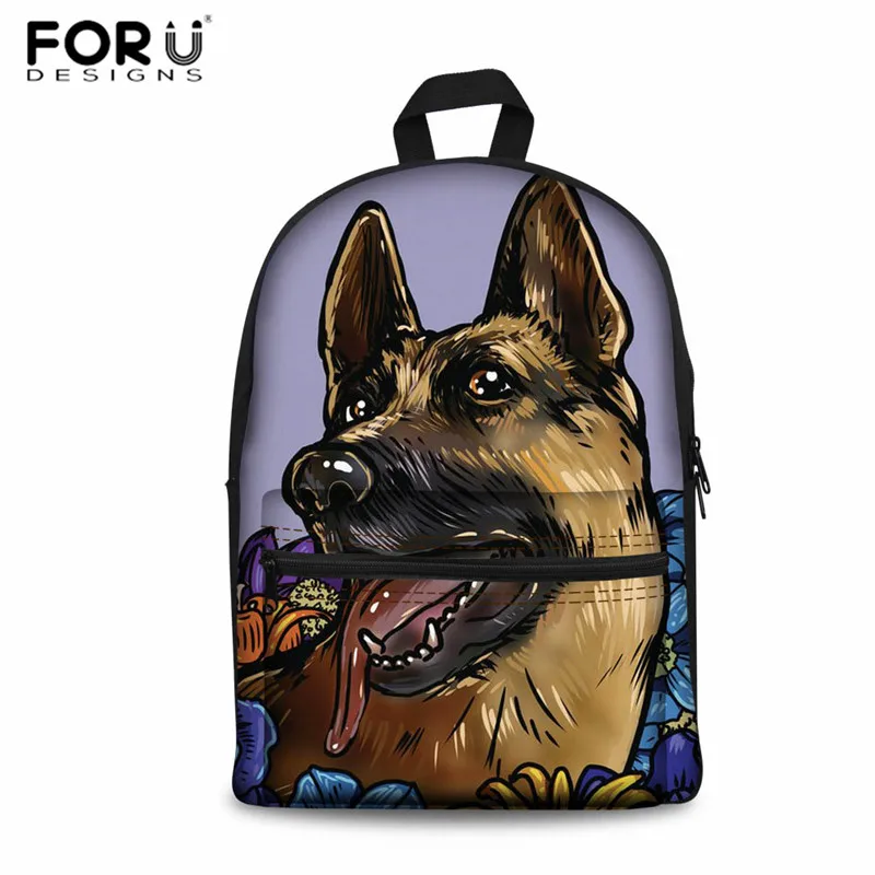 FORUDESIGNS/женский холщовый рюкзак с животным принтом собаки для детей школьная