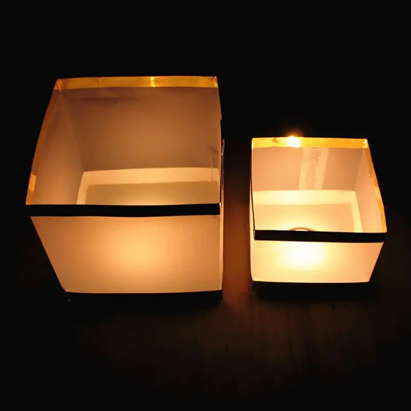 

Holiday Lighting Floating Water Square Lantern Paper Lanterns floating Candle For wedding Birthday Party Decoration New