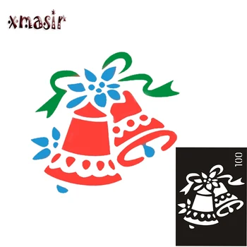 

20pcs Glitter Tattoo Stencil Drawing For Painting, Kids Cute Templates Stickers Airbrush Tattoo Stencils Christmas bells trees