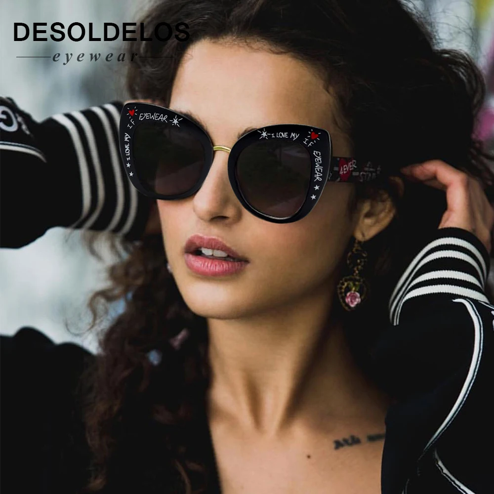 Vintage Cat Eye Shades for Women Sunglasses Luxury Brand Designer Festival Clear Black White Leopard Sun Glasses