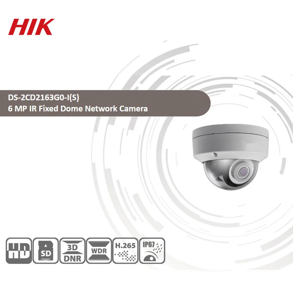 Hikvision оригинальная 6mp ip-камера DS-2CD2163G0-I мини купольная сетевая камера POE H.265 слот для sd-карты поддержка распознавания лица