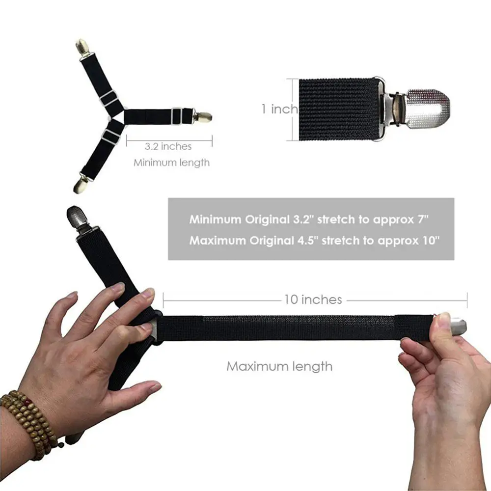 4 шт./компл. зажим для листов кровать простыня зажим для ремня Держатель с креплением матрас Эластичный Нескользящий кровать подтяжки ремни одеяло захват