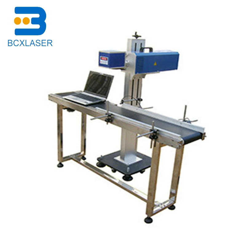 Factory price production line 20W Flying fiber lazer marking laser coding machine for date / serial number / barcode