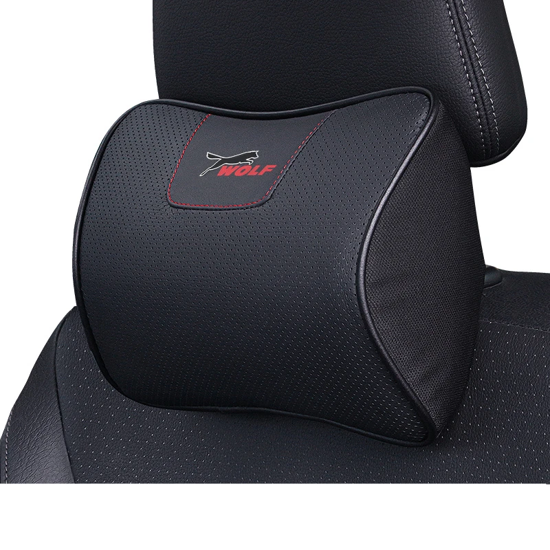 For Car Ford WOLF Leather Neck Pillow Super Soft Memory Foam Auto Seat