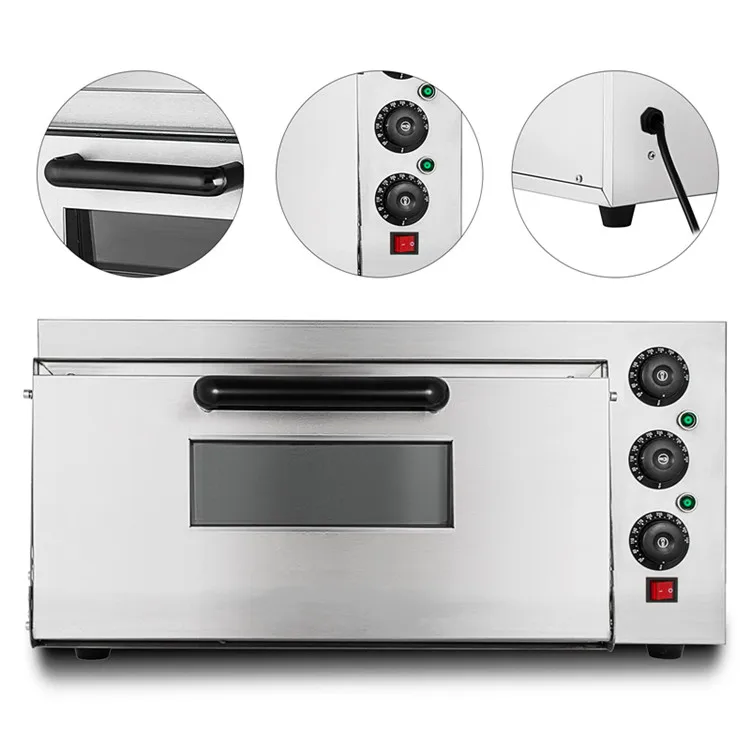 

2000 W Commercial Electric Pizza Oven Single Deck Baking Machine 110V/50Hz 50-350℃/120-622℉