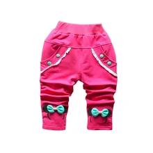 Новинка Весна штанишки для малышей хлопок высокого качества модная Корейская Штаны для маленькой девочки От 0 до 3 лет повседневные штаны для девочек