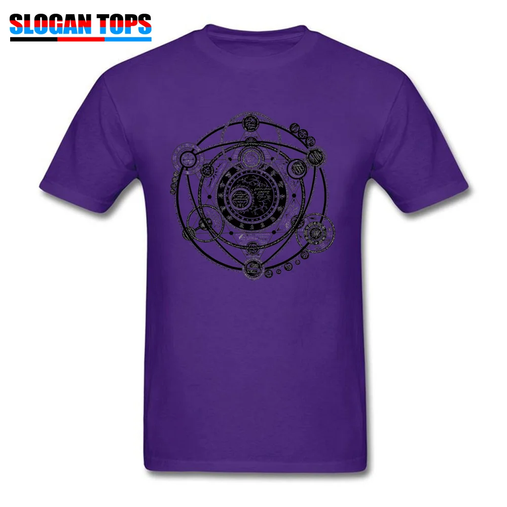comfortable magic witchcraft seven star array829yy Man T-shirts Hot Sale VALENTINE DAY O Neck 100% Cotton Tops Shirts T Shirt magic witchcraft seven star array829yy purple