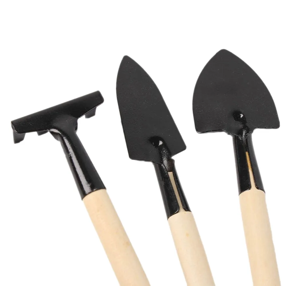 3 шт. мини садовая лопата набор инструментов для растений с деревянной ручкой садовый инструмент Лопата