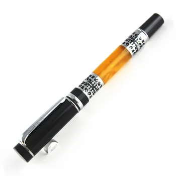 

+3 Free Refill/Rods Bookworm 675 Best Design Amber Celluloid Kawaii Roller Ball Pen Flower Pattern Free Shipping