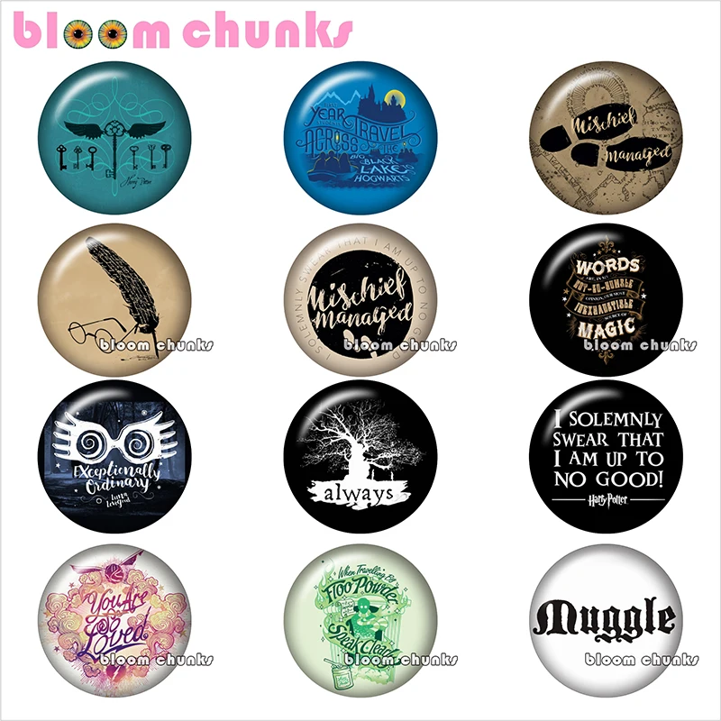 

HP magic feather pen Round photo glass cabochon demo flat back Making findings 12mm/18mm/20mm/25mm TL1244