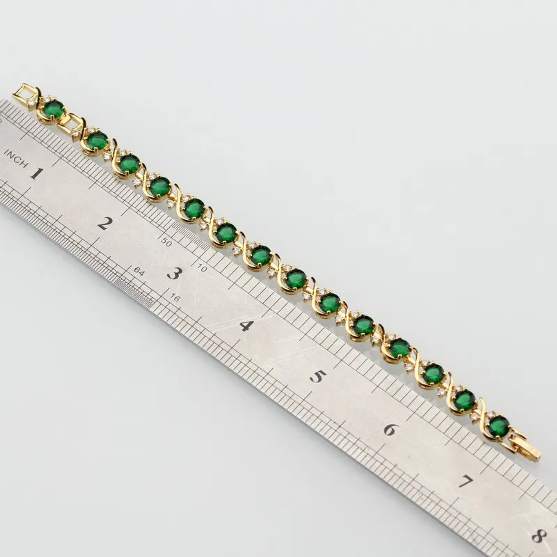 Здоровье ювелирные изделия зеленый циркон звено цепи браслет для женщин подарочная коробка SK15