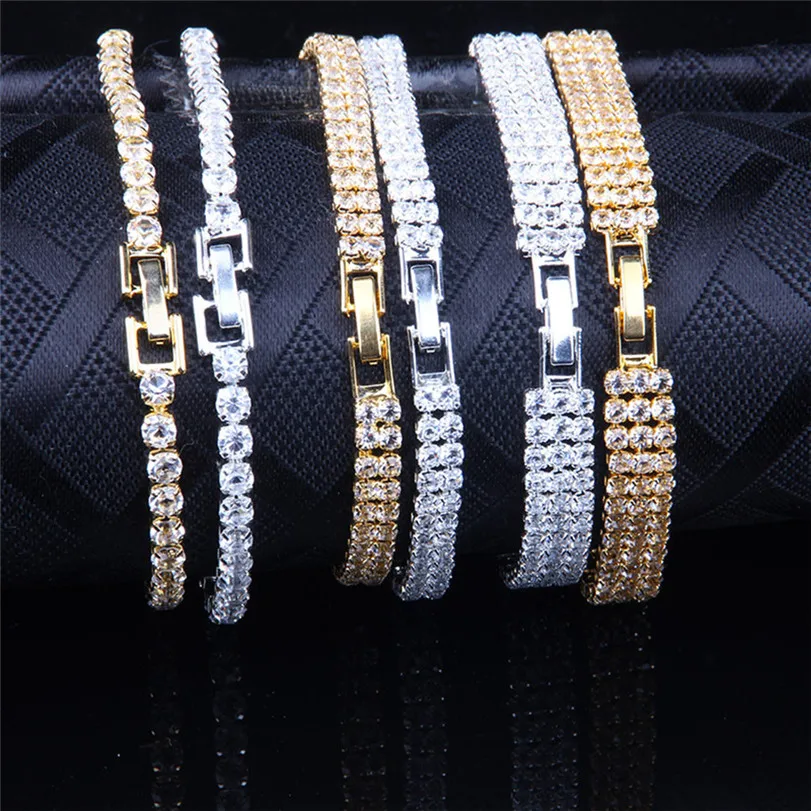 

Chain Bracelet Men's Hip hop Jewelry Copper Material Gold Silver Rose Color Clasp Bracelet Link Bracelets For Women 5FN