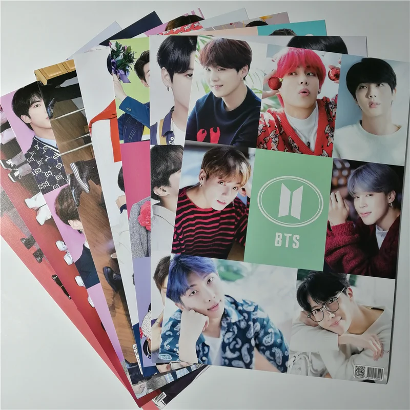 8*(42x29 см) Новые Bangtan Плакаты для мальчиков наклейки на стену подарок KPOP звезды v Bangtan мальчики SUGA Eat Jin j-hope плакаты наклейки на стену