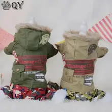 Военная зимняя одежда для собак комбинезоны пижамы хлопок Одежда для йоркширского терьера для собаки Домашние животные щенки милого кота одежда для маленькой собаки XS-XL