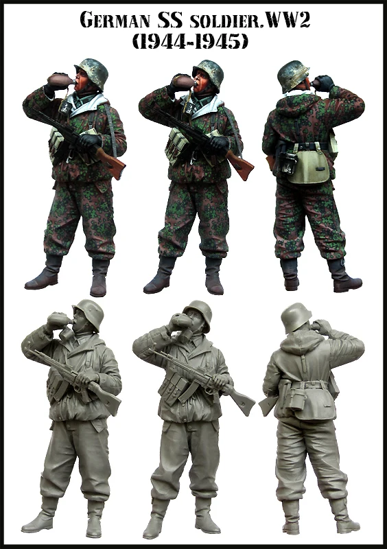 1 35 Resin Figure Model Kit Wwii German Ss Soldier Unassambled