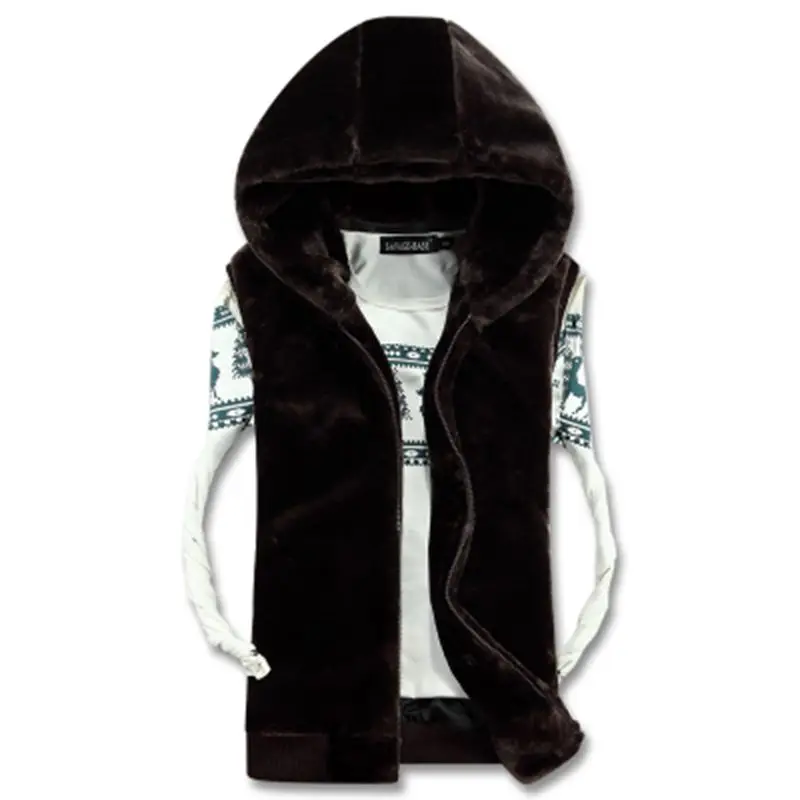 Bri 2018 New winter Autumn men Sleeveless Faux Fur Jacket for Men Fashion Warm Hooded Male Winter Vest Waistcoat Mens Vests Bri 2018 New winter Autumn men Sleeveless Faux Fur Jacket for Men Fashion Warm Hooded Male Winter Vest Waistcoat Mens Vests