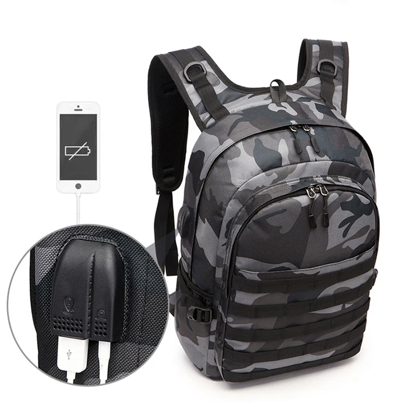 

2019 PUBG Men's Backpack School Bags College USB Charge Headphone Student Backpack Travel Computer Bag Mochila Feminina 6035