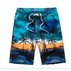 Пляжные шорты летом приморский Шорты кокосового дерева печатных Обувь с дышащей сеткой Дизайн быстросохнущая праздник доска Шорты