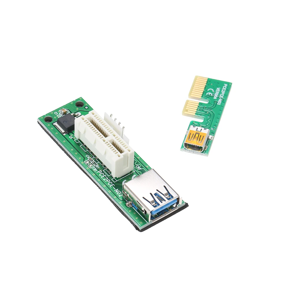 Мини 90 ° правый угол PCIE 1X плата расширения PCI E X1 удлинитель с USB кабелем и