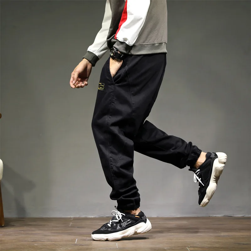 

High Street Fashion Men Jogger Jeans Black Color Top Quality Loose Fit Cargo Pants Harem Trousers Hip Hop Jeans Men CK1896