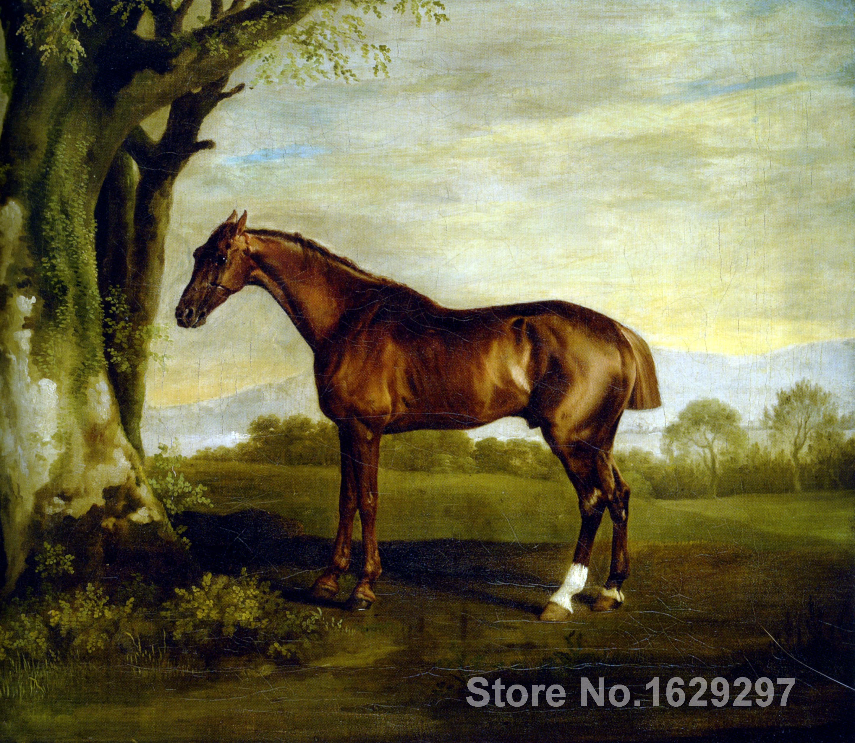 Cheval De Course A L Huile Avec Chataigne Peinture De Haute Qualite Peinte A La Main Aliexpress