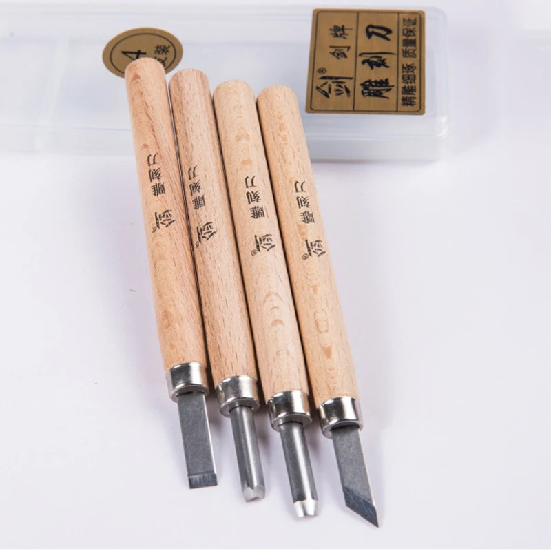 4 шт./компл. резцы и нож для основной резьбы по дереву домашний DIY и детальные ручные инструменты
