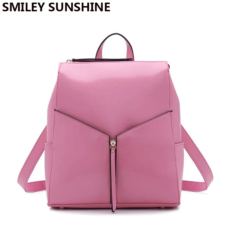 Модный женский рюкзак из натуральной кожи, женский рюкзак для девочек-подростков, школьная сумка, школьный рюкзак, sac a dos - Цвет: Pink