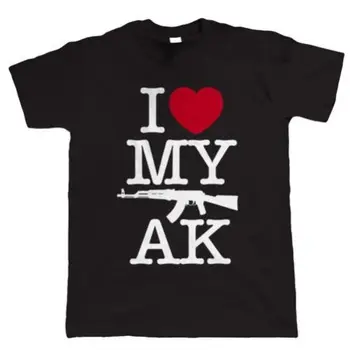 

High Quality T-Shirt I Love My AK, Mens Gamer Airsoft or Paintball AK47 T Shirt Short Sleeve Tee shirt