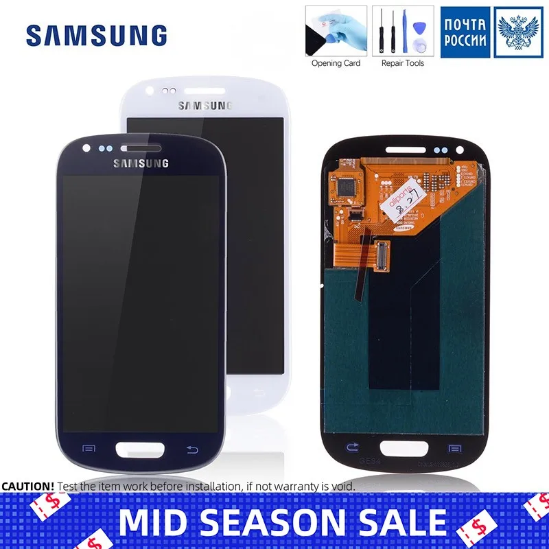 

Original Super AMOLED LCD for SAMSUNG Galaxy S3 Mini LCD Display i8190 GT-i8190 i8195 i8200 Touch Screen Replacement Parts
