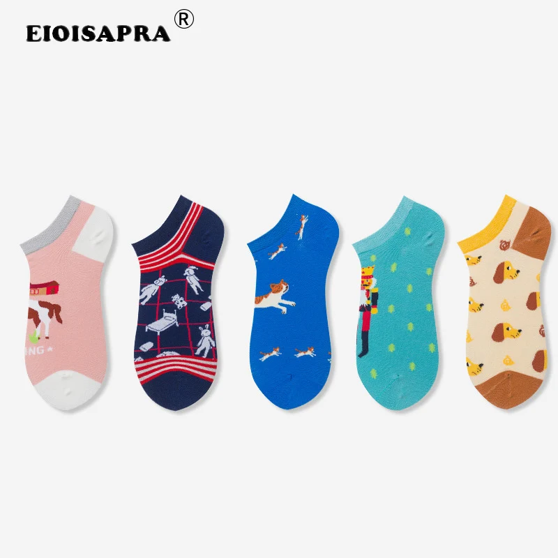 

Creative Kawaii Cartoon Cat Dog Cute Socks Small Pure Fresh Women Socks Korean Style Women Harajuku Casual Jacquard Ship Socks