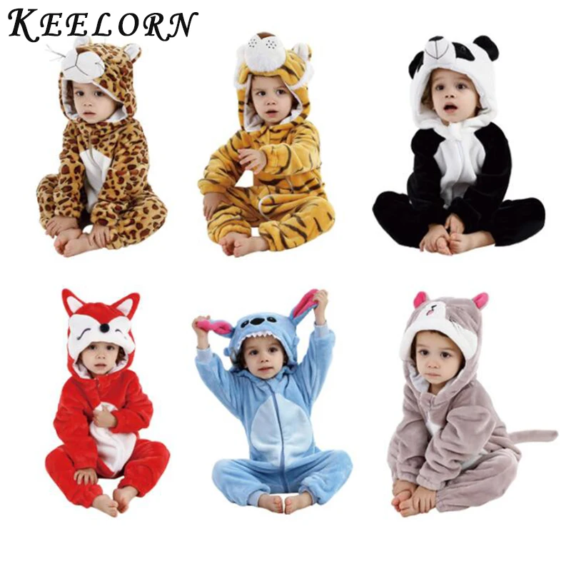

Keelorn Baby Rompers Autumn Winter new Baby Girls Clothes Flannel cartoon animals Kids Clothes Toddler Jumpsuit boys Rompers
