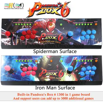 

2020 New Pandora Box 6 1300 in 1 arcade game console 2 players joystick button support fba mame ps1 game 3d tekken mortal kombat