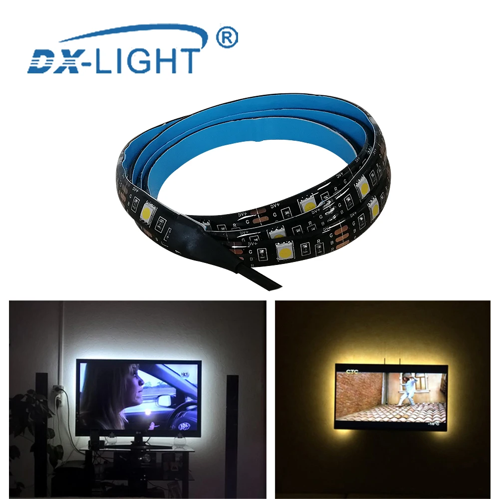 USB СВЕТОДИОДНЫЙ светильник лента DC5V SMD5050 RGB праздничное украшение USB СВЕТОДИОДНЫЙ светильник струнная лента ТВ компьютерная тыловая подсветка 1 м 2 м 3 м