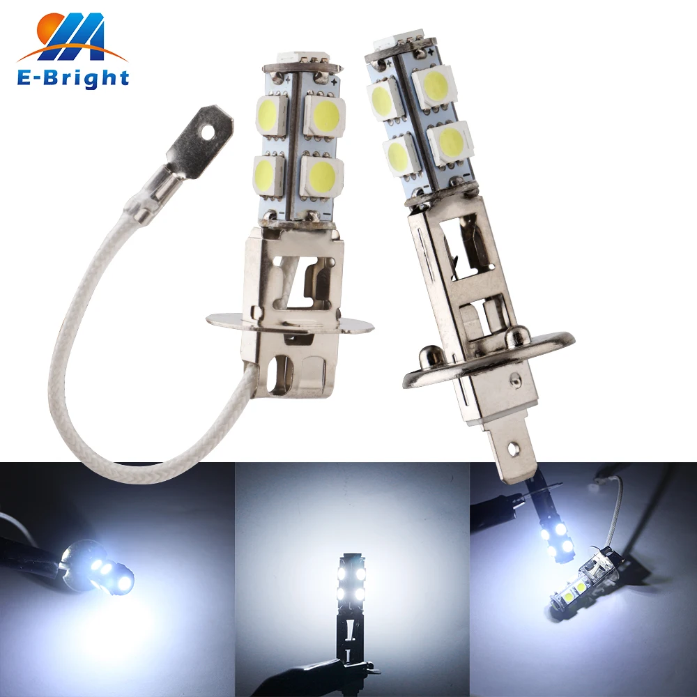 2 шт. Автомобильные светодиодные лампы 12 В H1 H3 5050 9 SMD 8000 лм 360 K|Передние LED-фары для