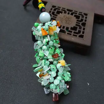 

Myanmar natural Emerald A goods jade - Hand carved features carved jade car pendant free shipping