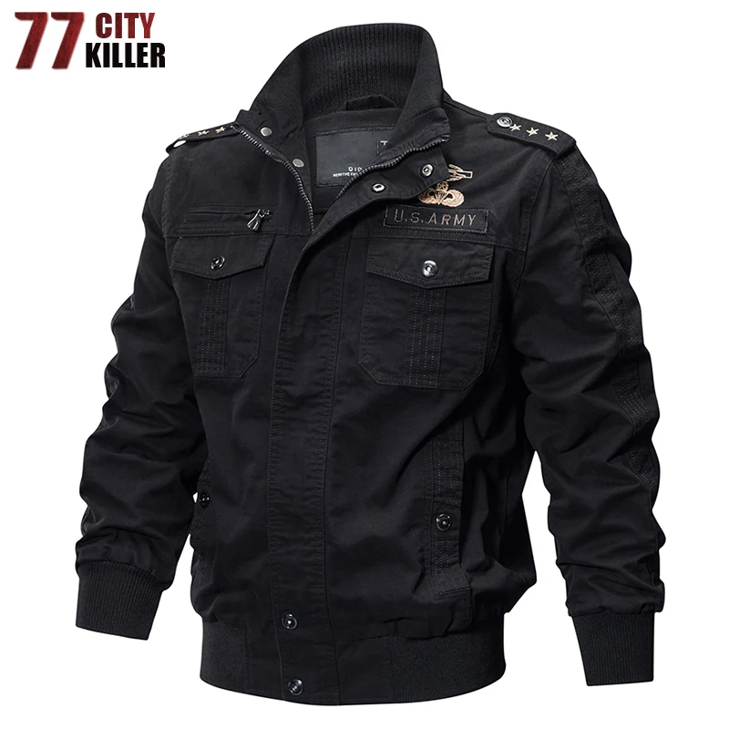 

New 2018 Military Jacket Men Plus Size 6XL Bomber Jacket Men Autumn Winter Outwear Casual Cotton Flight Jacket Jaqueta masculina