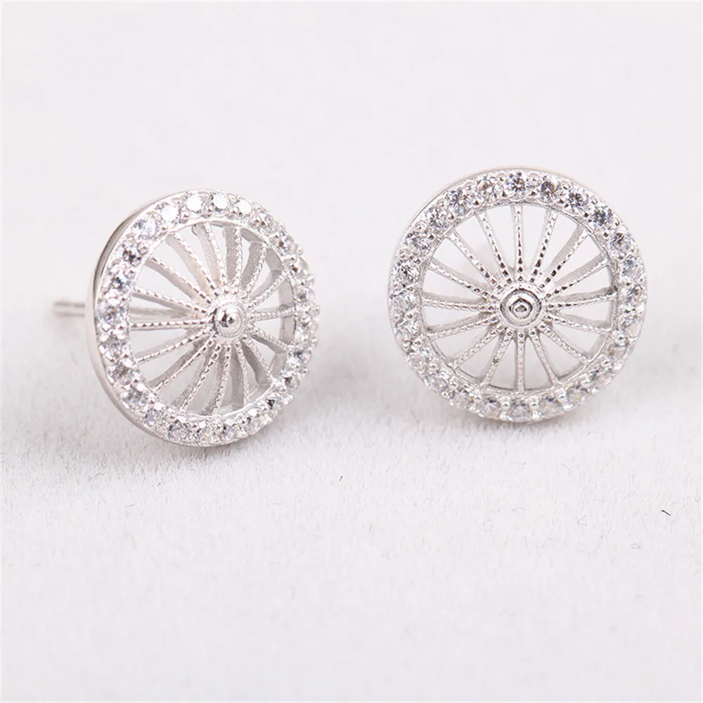 

Free Shipping Earring Rhinestone Beautiful Jewelry Fashion Women Stud Earrings 925 Sterling Silver Umbrella Stud Earrings