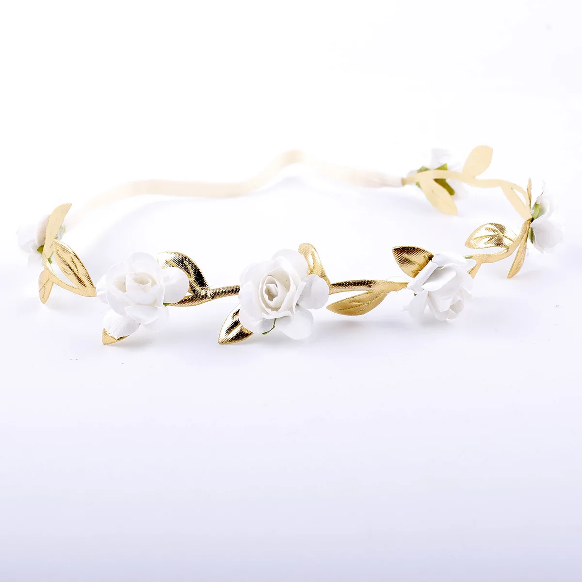 Baby Accessories cute	 Crown Headband Baby Girl Kids Garlands Gold Leaves Hair Band Rose Flower Wreath accessoriesbaby easter 