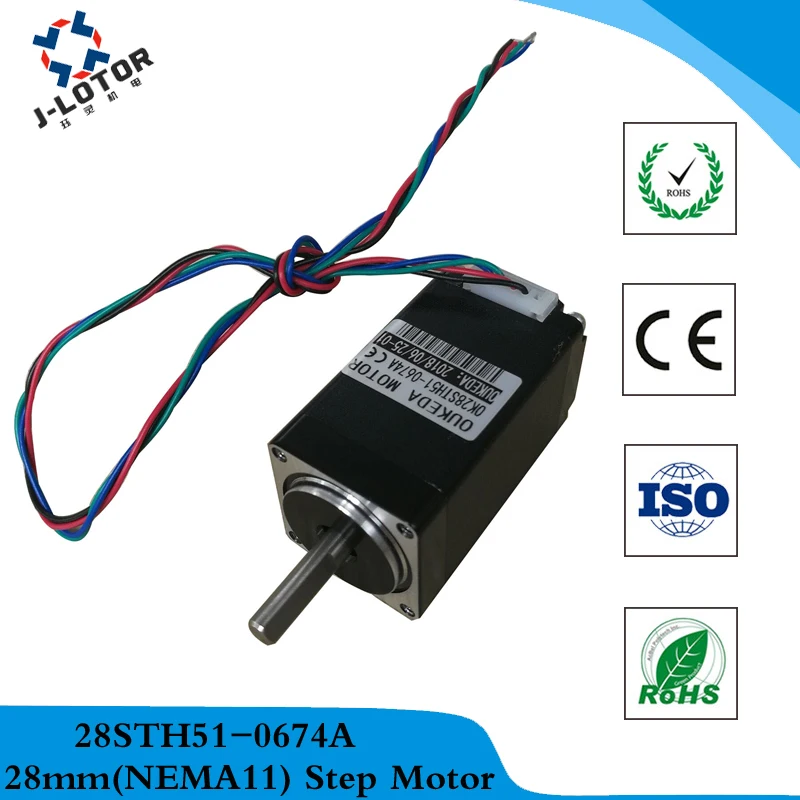 28BYGH51 2 фазный шаговый двигатель NEMA11 28 мм * 51 0 67 а 12 нм 28STH51 0674A|Шаговый двигатель| |