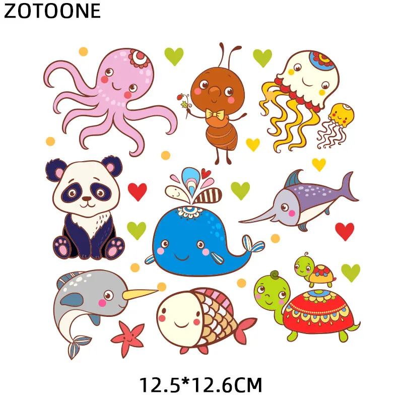 ZOTOONE/нашивки в полоску с изображением животных утюжок для переноса одежды сделай