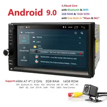 Hizpo Quad Core 7 “2Din Android 9.0 Auto NO-DVD Radio Multimedia Player 1024*600 di Navigazione GPS Universale auto radio Stereo Audio