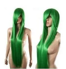 ZCD COS ПАРИК Длинные зеленые Косплей Прямой Парик 100 см|wig 100cm|wig longcos wig |