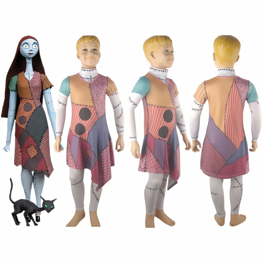 Kinder Mädchen Nightmare Before Christmas Kostüm Sally Sommer Prom